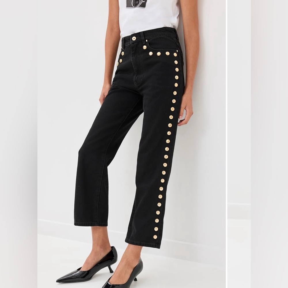 Rabanne black studded jeans